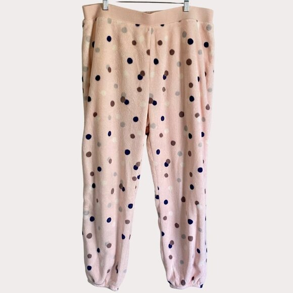 Bearpaw 2 Piece Pink Polka Dot Pajamas Snuggly Soft Women's XL - Picture 3 of 9